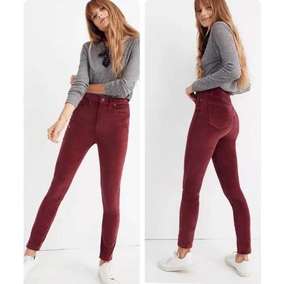 Madewell Stretch Velvet Edition 10” High-Rise Skinny Jeans Size 28 - Picture 14 of 15